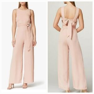 Truth & Fable dusty pink bow back jumpsuit  size M